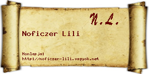 Noficzer Lili névjegykártya